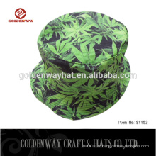 Custom Leaf 100% coton Print Pattern Bucket Hat / Vente en gros Prin Pattern Bucket Hat